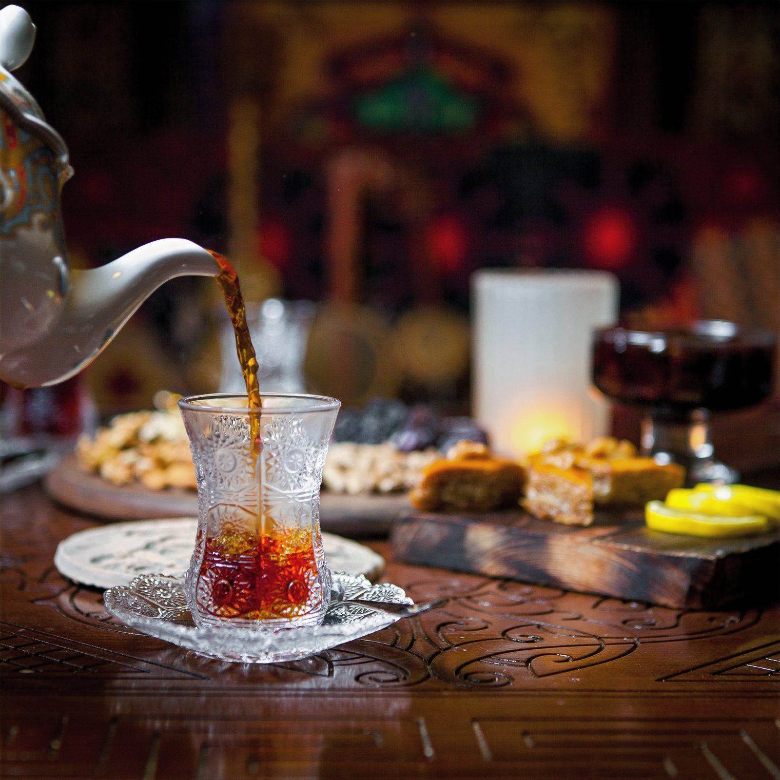 Servicio de té en un salón